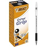 BIC Cristal Grip Ballpoint Pens Black 20 Box