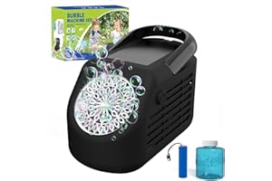 Panamalar Macchina Automatica per Bolle, Macchina Bolla di Sapone Portatile per Bambini 42 Fori con 20000+ Bolle/Batteria Ricaricabile/Soluzione per All'aperto Festa Matrimonio Estate, Nero
