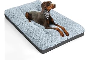 ALANMOND Hundebett für Große und Mittelgroße Hunde - Flauschiges Hundekissen, Waschbare Hundematte - Wasserfest, rutschfest, Atmungsaktiv - Grau - 91 x 58 cm