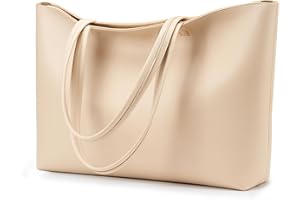 KALIDI Bolso de mano grande para mujer, de piel sintética, impermeable, con cremallera, para trabajo, viajes, compras, escuela