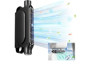 IKIKIN L'ultima ventola del seggiolino auto, doppia progettazione turbo forte vento, ventilatore dello schienale dell'automobile USB regolabile a 3 velocità, adatto a tutte le jeep e camper auto (Nero)