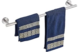 YUET Barre Porte-Serviettes 60cm de Salle De Bain Cuisine Cintre Torchons Acier Inoxydable 304 Antirouille Montage Mural 24'' Argenté