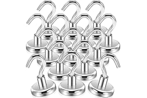 swihorab 15 ganchos magnéticos extrafuertes de 25 mm, imanes de neodimio superfuertes con ganchos, ganchos magnéticos de neodimio para cocina