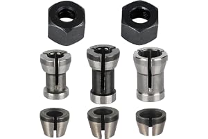8 stycken spänntänger, överfrästillbehör för Einhell Katsu Makita Bosch Dewalt, 6 klämmadaptrar (6 mm, 6,35 mm, 8 mm) + 2 mut