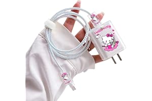 DiyGody Protezione Cavo Animali Fumetto, Protezione Linea Dati Impedisce la Rottura del Cavo Custodia Protettiva, Protezione Cavo per iPhone Caricabatterie - Simpatico Gatto Anime