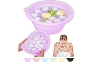Musiwanna Face Ice Bath Bowl, Silikon Faltbares Waschschüssel für Gesicht, Eisbadschale Gesicht, Portable Ice Facial Folding Washbasin, Quick Cooling Wash Basin für den Heimgebrauch oder Unterwegs