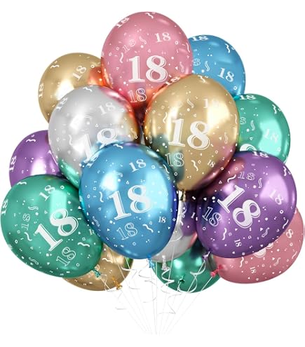 Ginger Ray „Hello 18“ Latex-Ballons – 5 Stück, Regenbogen-Konfetti, 30,5 Cm (12 Zoll)