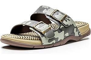 Revs - Lochy - Sandalias de Masaje de reflexología con Correa Doble para Hombre