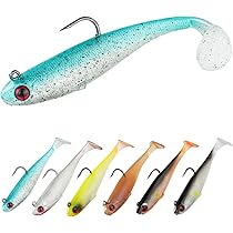 5 Esche Artificiali Da Spinning - Pesci In Gomma Bionici 8cm Per Acqua Dolce E Salata