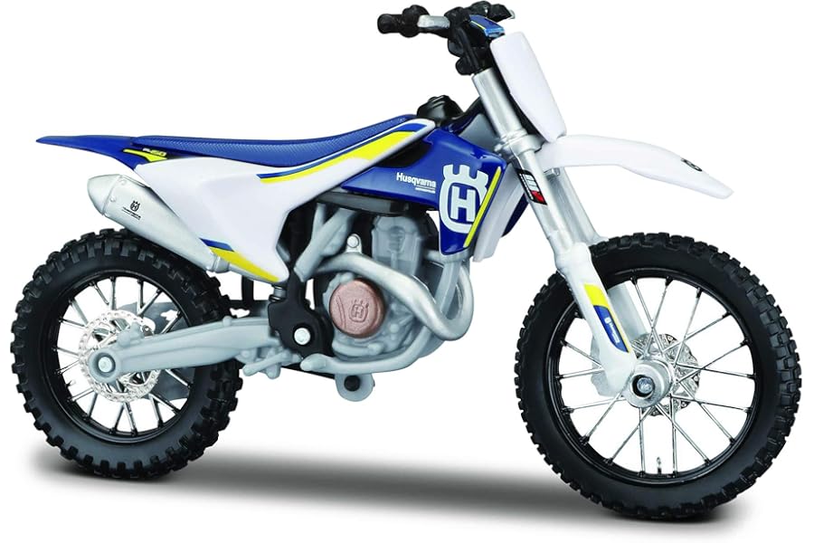 Maisto HUSQVARNA FC 450 MOTORBIKE - 1:18 Scale - Incredibly Detailed Die-Cast Replica Collectible Motorcycle Model, Blue