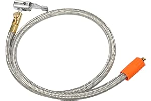X AUTOHAUX 31.5" Flexible Tire Inflator Hose Adapter M6 with Air Release Valve