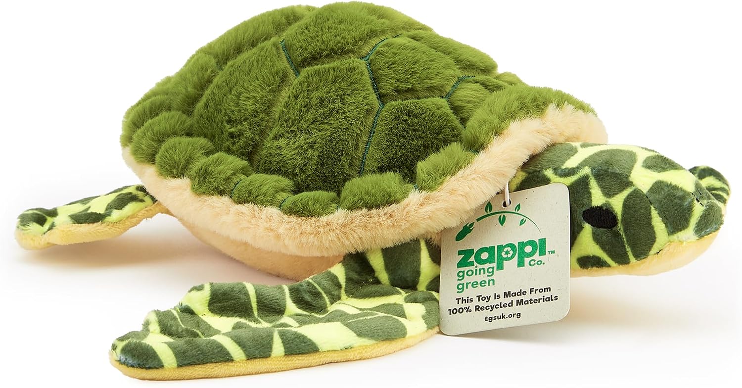 Zappi Co Peluche 100% Reciclado de Tortuga Marina (33cm de Ancho) Suave, Mullido, ecológico, colección de Animales para recién Nacidos Primer Hijo