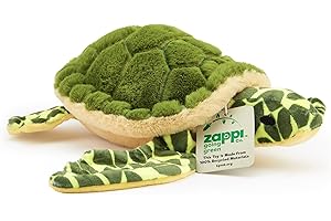 Zappi Co Peluche 100% Reciclado de Tortuga Marina (33cm de Ancho) Suave, Mullido, ecológico, colección de Animales para recién Nacidos Primer Hijo