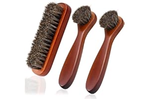SUCHOOW Horsehair Shoe Brush Shoe Cleaning Brush, Horse Hair Bristles Brush for Leather Suede Sneakers Shoes Bags