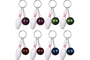 DECHOUS 8CS Bowling Pins Schlüsselanhänger: Mini Bowling Ball Schlüsselanhänger Schlüsselanhänger Bowling Mitgebsel Party Favors Bowlingkugel Schlüsselanhänger Souvenir Geschenke