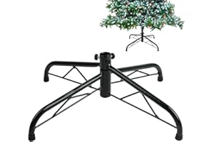 ZALAON Christmas Tree Base Stand, 40CM Green Artificial Tree Bracket Metal for 4ft 5ft 6ft Christmas Tree