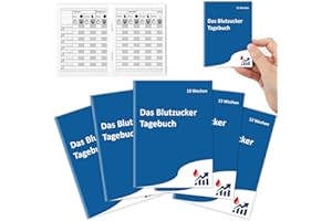 WANGDEFA Blutzucker Tagebuch Klein 8 * 10.8cm Blutzuckertagebuch Kostenlos Diabetiker Notzibuch 13 Woche für Geschenk für Diabetiker (5, Blau und Weiß)