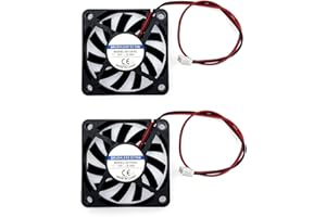 JZK 60 x 60 x 10 mm 2pin DC 12V Mini Silent Cooling Fan With Wires - 6010 Small Quiet 6cm Miniature Brushless DC Fan for 3D Printers and Heatsinks