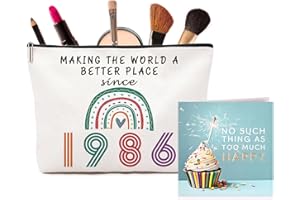 VIVAJOY 40th Birthday Gifts for Women, Exquisite Makeup Bag & Blessing Card – Idea 40th Birthday Gift Set for Her, Mum, Wife, Teacher, Friends or Sister