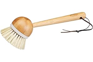 KitchenCraft Living Nostalgia Spülpinsel/GemüseschrubberLanger Griff, Holz, Braun, 6.5 x 21.5 x 6.5 cm, 1 Einheiten