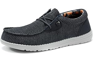 Fushiton Men's Loafers Slip-On Moccasins Flat Shoes Casual Sneakers Breathable Lightweight 7 UK-12.5 UK