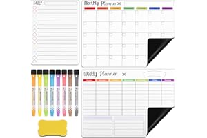 JIANTA Magnetyczny kalendarz tablicowy na lodówkę, miesięczny planer tygodniowy z 8 markerami i 1 gumką, 30 x 42 cm