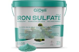 GiDeli FeSO4 Sulfate de fer Heptahydrate Engrais pour hortensias pour le jardin et l'agriculture 10 kg