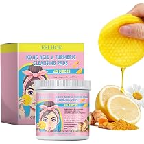 Kurkuma & Kojisäure Reinigungspads – Gesichts-Peeling-Pads Gegen Dunkle Flecken (40 Stück) – Für Alle Hauttypen