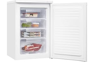 Exquisit® Congelador Table Top 91L, Color Blanco, Clase E, Congelador 4 Estrellas, 4 Cajones Transparentes, Puerta Reversible, Control de Temperatura, Medidas (85,5 x 55,0 x 58,0 cm)