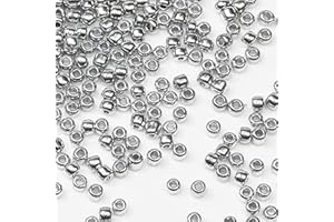 Tibaoffy Argento Perline Dimensione 8/0 Perle di Vetro del Seme dei Mestieri 3 mm per la Fabbricazione dei Gioielli (Totale Circa 100g Circa 3600 Grani‌)