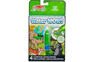 Melissa & Doug Water WOW! Livres de peinture magique de la jungle avec des stylos à eau, Livres de coloriage à l'eau pour les enfants de 3 4 5 6 7, Jouets de voyage et packs d'activité