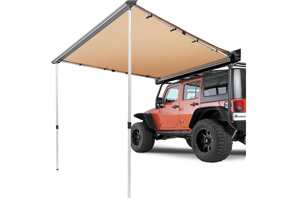 VEVOR Auvent Voiture Rétractable 1,4x2 m Grand Auvent Latéral Voiture PU3000 mm UV50+ Résistant Soleil/Eau/Vent avec Sac Rangement Auvent sur Côté/Arrière pour Camions SUV Fourgonnettes Camping-Cars