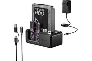 M.2 NVMe & SATA SSD/HDD Hard Drive Docking Station, ICY BOX USB-C 10Gbps NVMe Cloner&Reader, TripleBay Hard Drive cloner for 2.5"/3.5" SSD&HDD Hard Drives, Offline Cloning, Tool-Free (3 Bay)