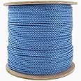6mm Blue Rope 500M Drum - Cable Pulling Draw Cord Polypropylene 3 Strand Construction