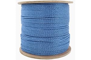 R&C COMP 6mm Blue Rope 500M Drum - Cable Pulling Draw Cord Polypropylene 3 Strand Construction