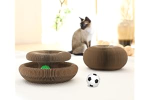 ZYUTONG Magic Organ Cat Scratching Board Organlada Cat Scratcher Cardboard Cat Butler Toy with Ball Faberge Cat Toy for Indoor Cats Snufflepaw Akkordeon für Katzen Cordion Fabehe Cat Maze Slinky Toy