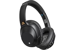 Ankbit Active Noise Cancelling Headphones Bluetooth, Over Ear Wireless Headphones with 90H Playtime, Deep Bass& HiFi, Microphone for Clear Calls, Dual Connection for Home Office, Travel, TV-E500Pro