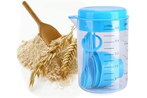 WUBAYI Lot de 7 tasses à mesurer avec cuillères à mesurer empilables en plastique, ustensiles de cuisine pour usage domestique, biscuits, sans BPA, passent au lave-vaisselle