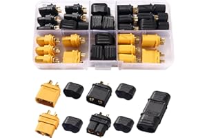 YIXISI 10 Pairs XT60 XT60H Battery Connettore, XT60H Guaina Connettore Spina, XT60H Connettore Maschio Femmina, per Batteria Lipo RC Aerei Auto, Nero + Giallo
