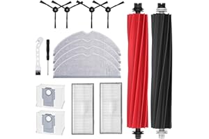 DianSung Set Accesorios para Roborock S8, S8+, S8 Pro Ultra Robot Aspirador, Pieza de Repuesto con 2 cepillo rodillo + 4 paños mopa+ 2 Bolsas + 4 Cepillos Laterales + 2 Filtros + Cepillo