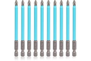 MOZEAT LENS 10 punte per trapano a croce PH2 magnetiche in acciaio S2, punte per cacciavite a croce con gambo esagonale da 1/4 di pollice, accessori per avvitatori elettrici, 100 mm