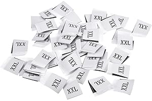 sourcing map Clothing Sewing Size Label, XXL Sizes Woven Embroidered Label White for Clothes Garment, Pack of 100