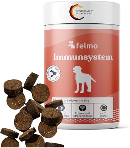 felmo Haut- & Fell-Snacks fr Hunde  Fr gesunde Haut & glnzendes Fell  mit Lachsl, Omega-3-Fettsuren, Bierhefe & Biotin  getreidefrei &  zuckerfrei, pflegt Krallen & Hautbarriere, 70 Snacks : Amazon.de: Haustier