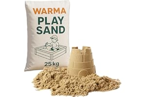 25kg Bags Warma Premium Grade Play Sand - Non Toxic - Natural & Triple Washed - Suitable For Childrens Kids Indoor & Outdoor Sensory Play Areas Sandpits - 1 x 25kg Bag