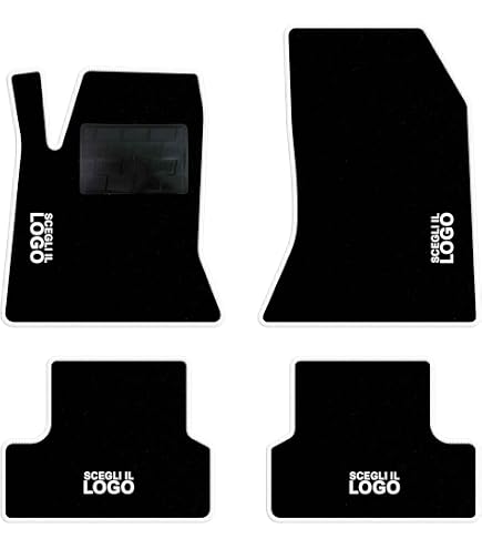 TAPPETI TAPPETINI AUTO PER SMART FORFOUR 454 IN MOQUETTE CON 4 LOGHI E 6 FIX