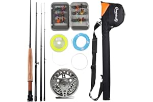 Sougayilang Canne à pêche à la Mouche en Eau Douce avec Moulinet