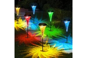 Joltix 6 Pack Solar Garden Light, Flickering Dancing Flame Lights with 2 Lighting Modes 𝐖𝐚𝐫𝐦 𝐖𝐡𝐢𝐭𝐞 & 𝐑𝐆𝐁, 𝐈𝐏𝟔𝟓 Waterproof Flame Solar Light for Yard, Lawn, Garden and Path.