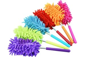 BNFGD Feather Duster,Extendable Duster Dusters for Cleaning Scratch Resistant Extendable Microfiber Dusting Brush Multifunctional Ceiling(2 Colors Randomly), 1 (BUXIUGAOCHANGJIMAO)