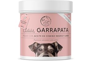 ANNIMALLY Adios Garrapata en Polvo para Perros - 400g con Aceite de comino Negro, cistus, levadura de Cerveza y Algas Marinas - Polvo Efectivo, Completamente Natural como Alternativa a Comprimidos