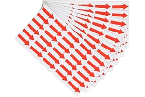 PATIKIL Pequeña Flecha Adhesiva Etiqueta 1.2x0.5", 450uds Adhesivo Color Codificación Cartel Calcomanía para Gas Flujo Dirección Inspección Defecto Marca, Rojo